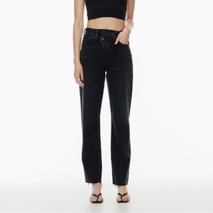 AGOLDE Criss Cross Straight Leg Organic Cotton Jeans in Shambles 25